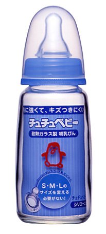 チュチュベビー 耐熱ガラス製哺乳びん 150ml シリコーンゴム製乳首付 | コンビニねっと